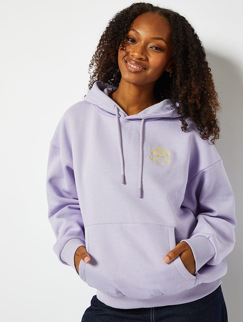 Wanted Motivation Oversized Hoodie in Lilac