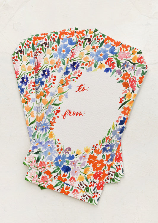 Watercolor Floral Gift Tag Set