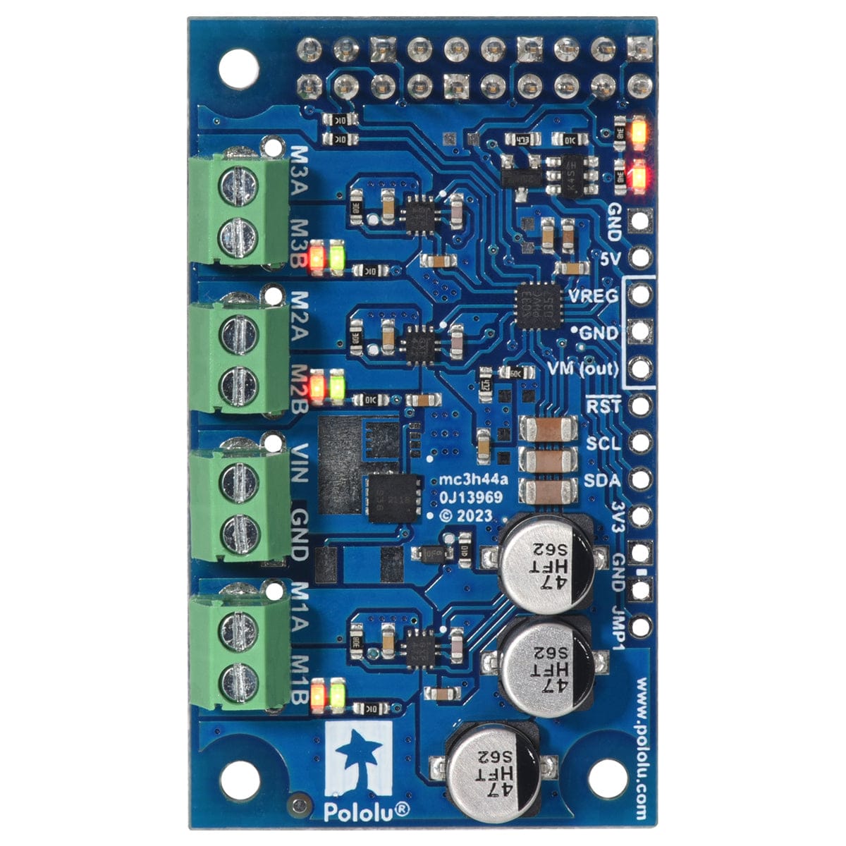 Pololu Motoron M3H550 Triple Motor Controller for Raspberry Pi