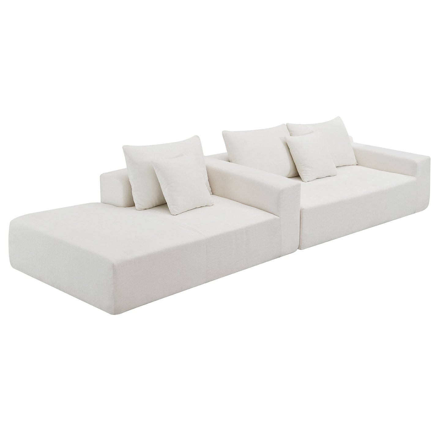 Wesley 2 Piece L Shaped Sectional Sofa with 2 Pillows
