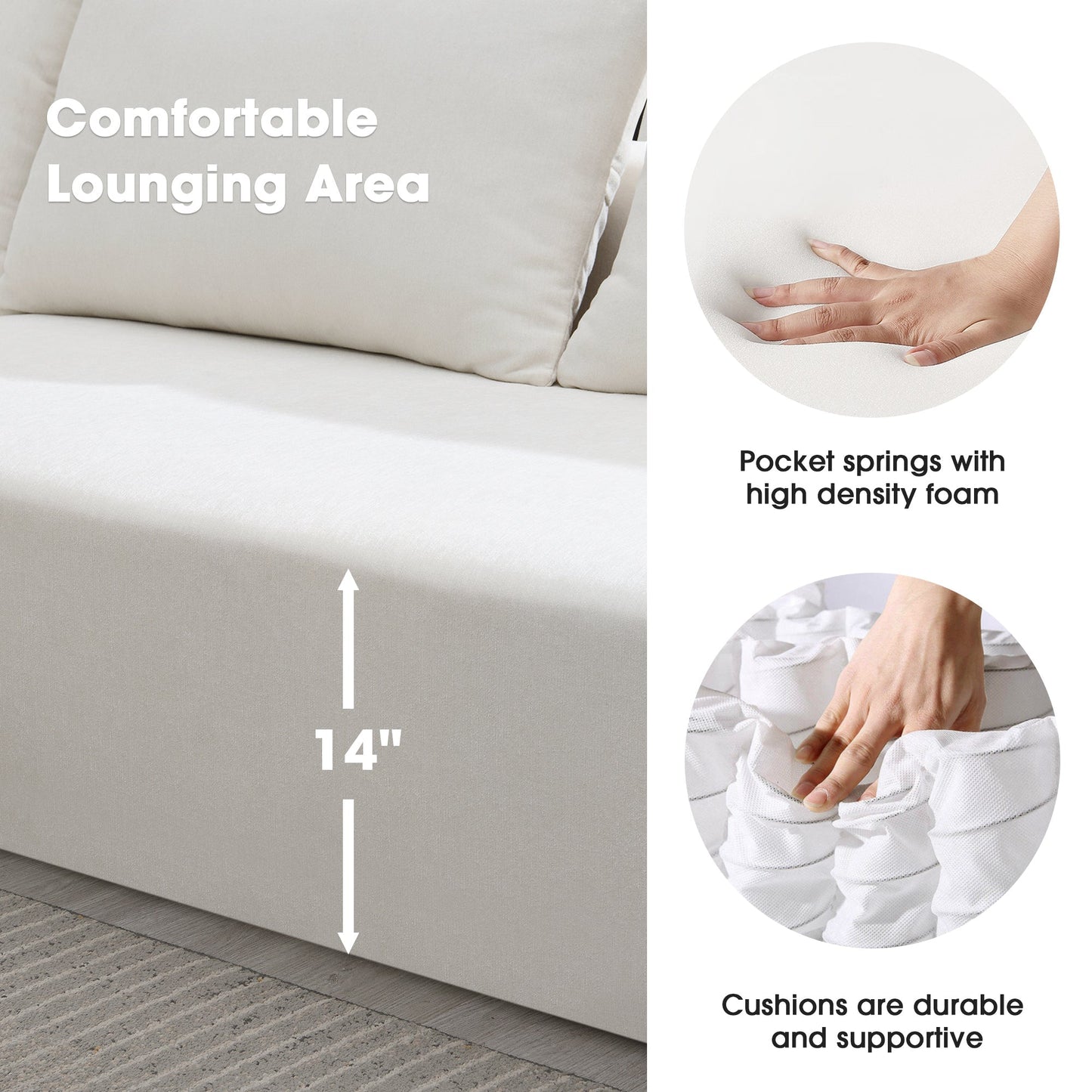 Wesley 2 Piece L Shaped Sectional Sofa with 2 Pillows