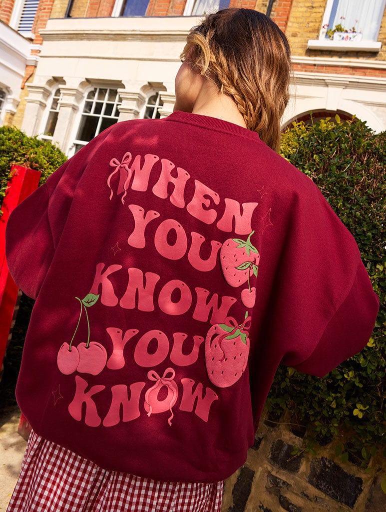 When You Know You Know Sweatshirt in Burgundy