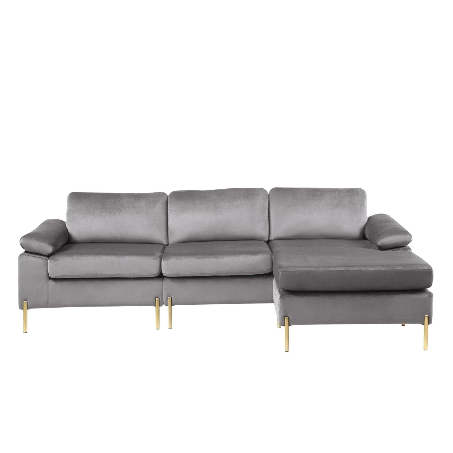 Whisper L-Shaped Sectional Sofa with Pillow Top Arms and Chaise