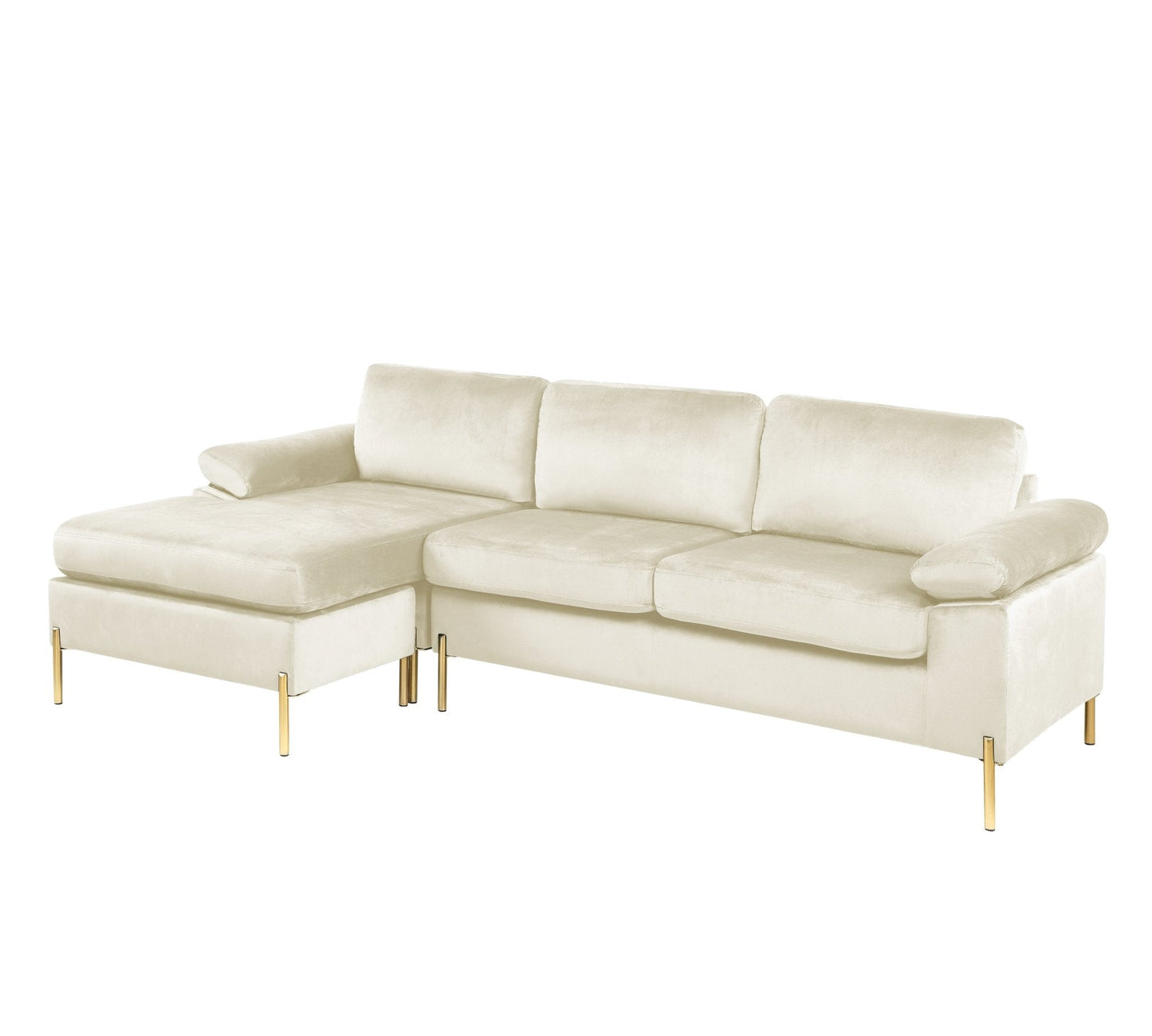 Whisper L-Shaped Sectional Sofa with Pillow Top Arms and Chaise