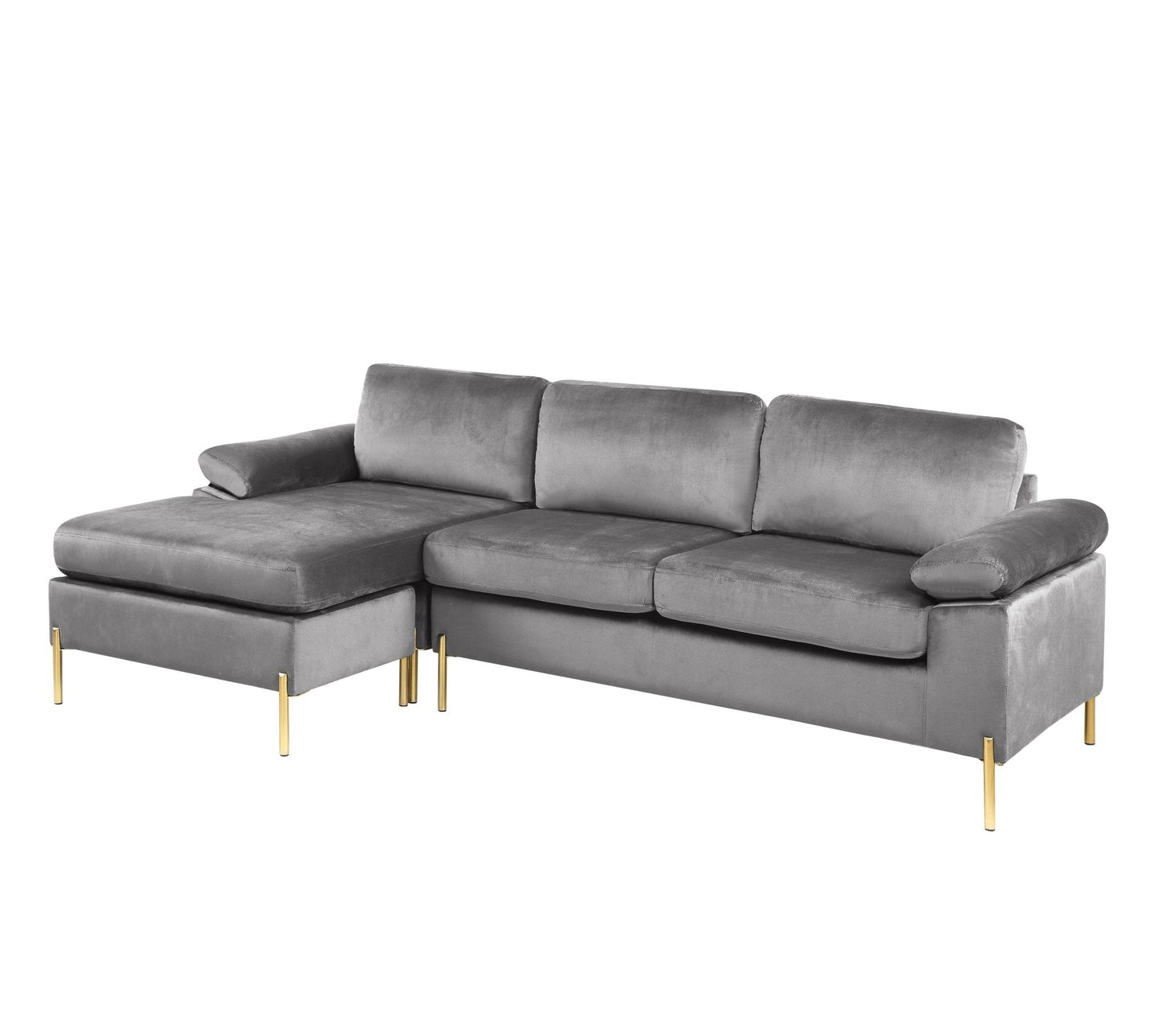 Whisper L-Shaped Sectional Sofa with Pillow Top Arms and Chaise