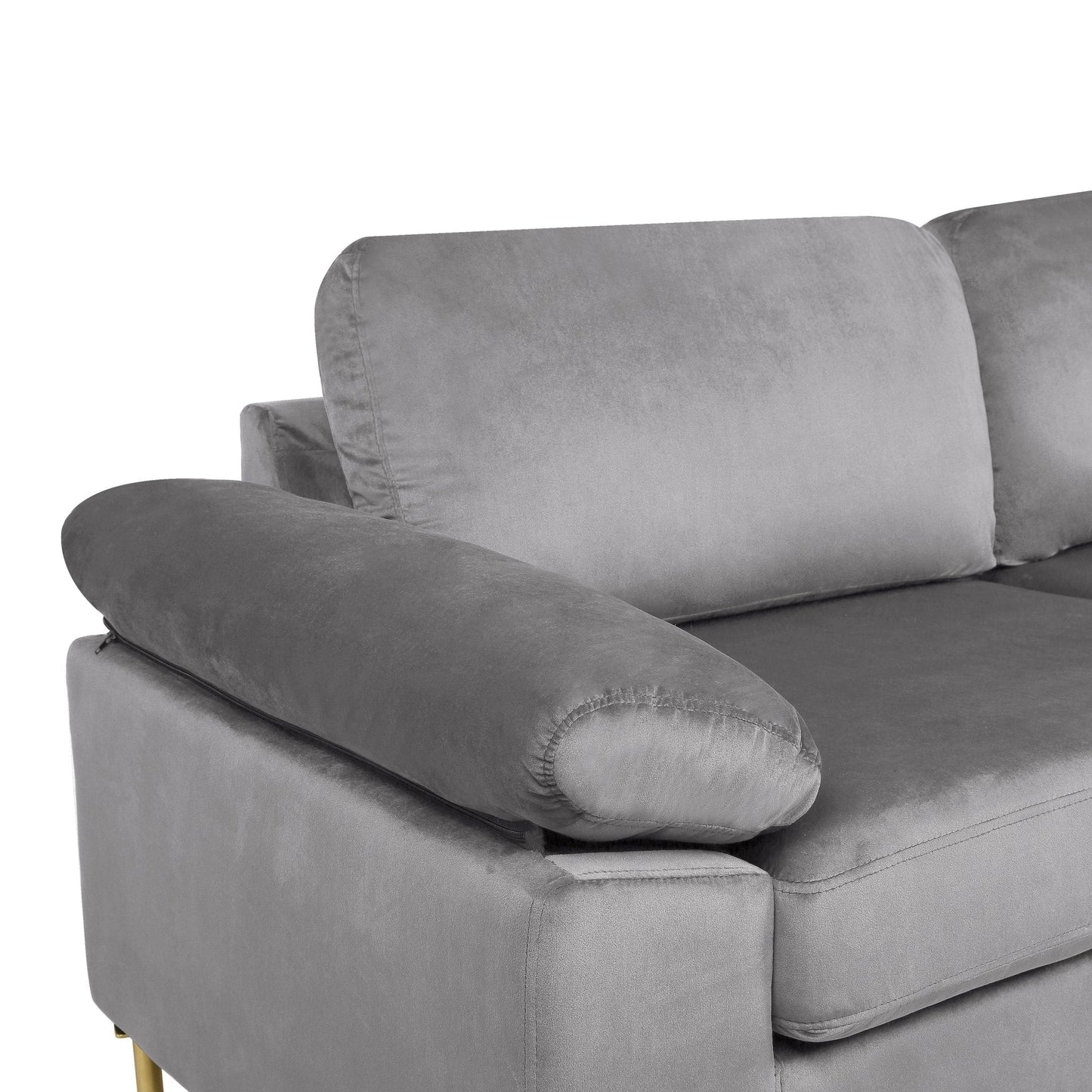Whisper L-Shaped Sectional Sofa with Pillow Top Arms and Chaise