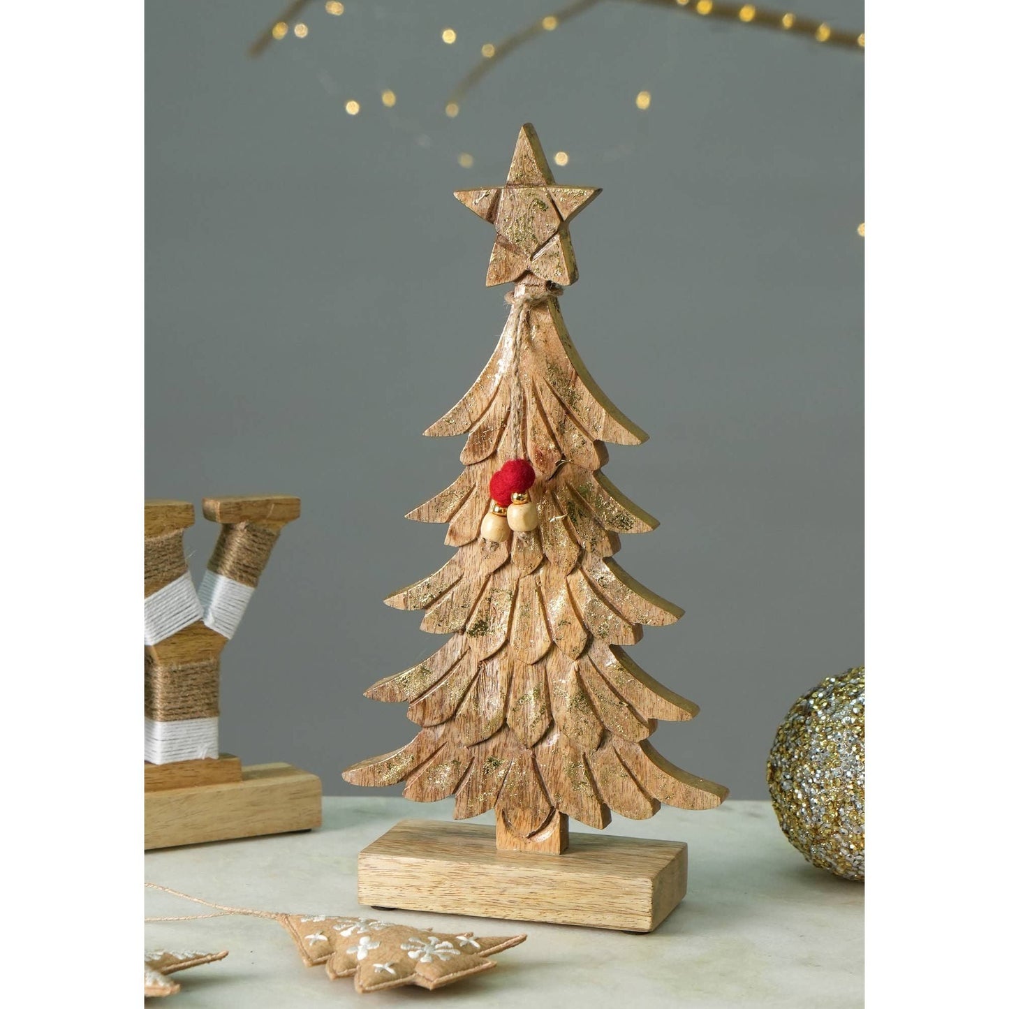Wooden Table Top Christmas Conifer Tree