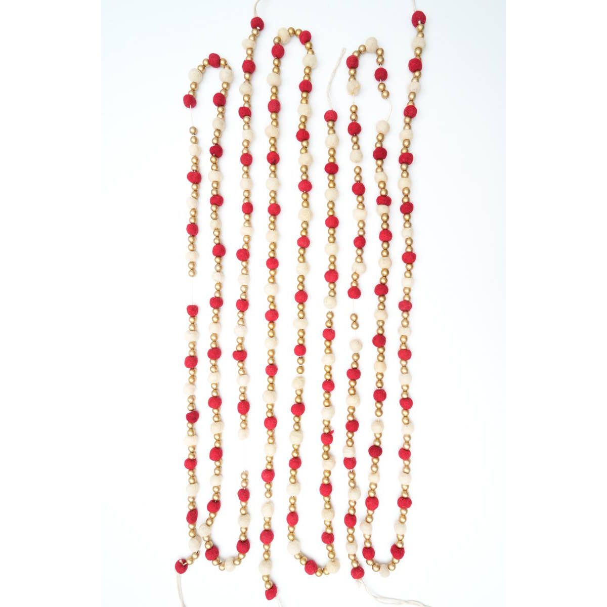 Pompom Garland Red / White