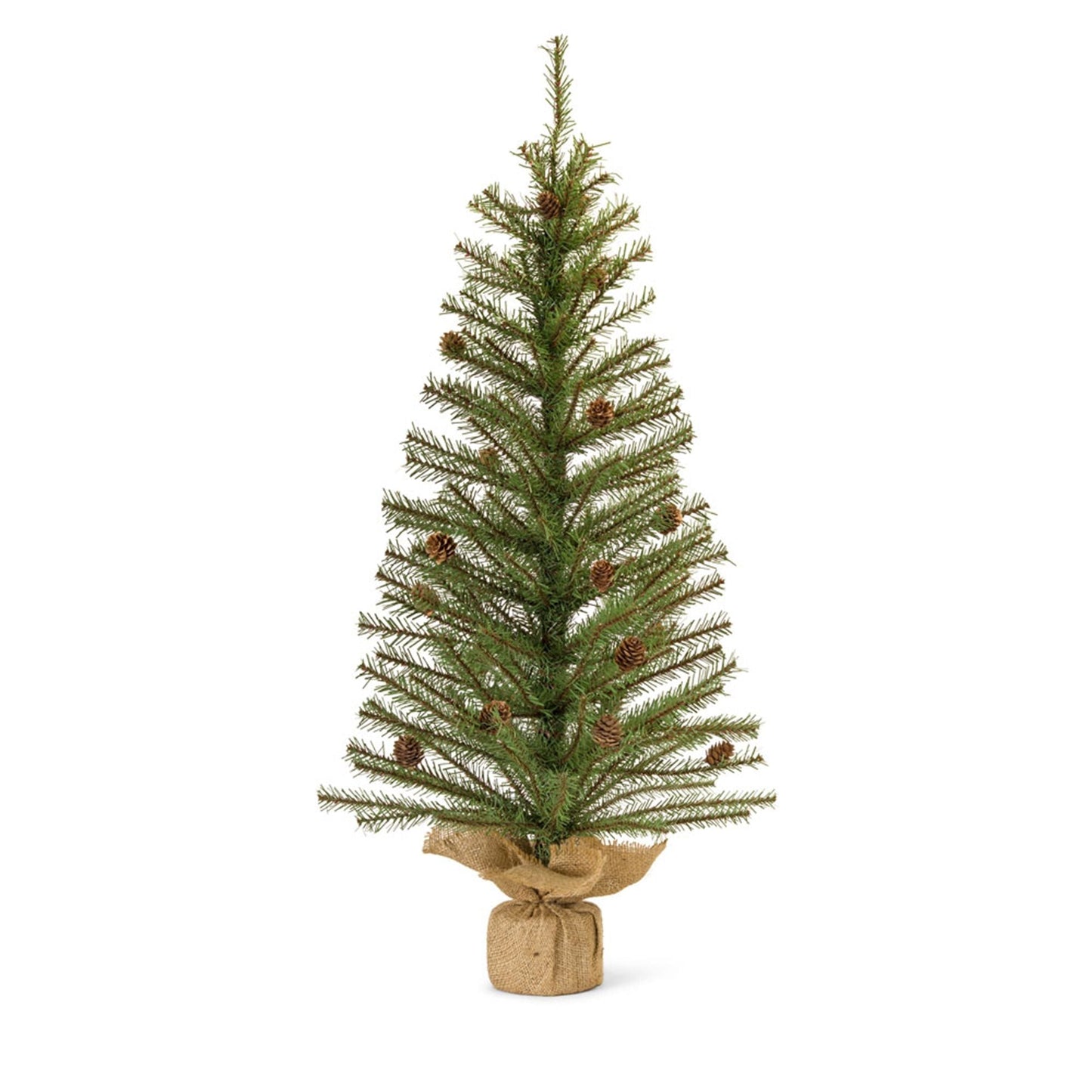Pine Tree with Burlap Bag Base and Pinecone Accents, Set of 2