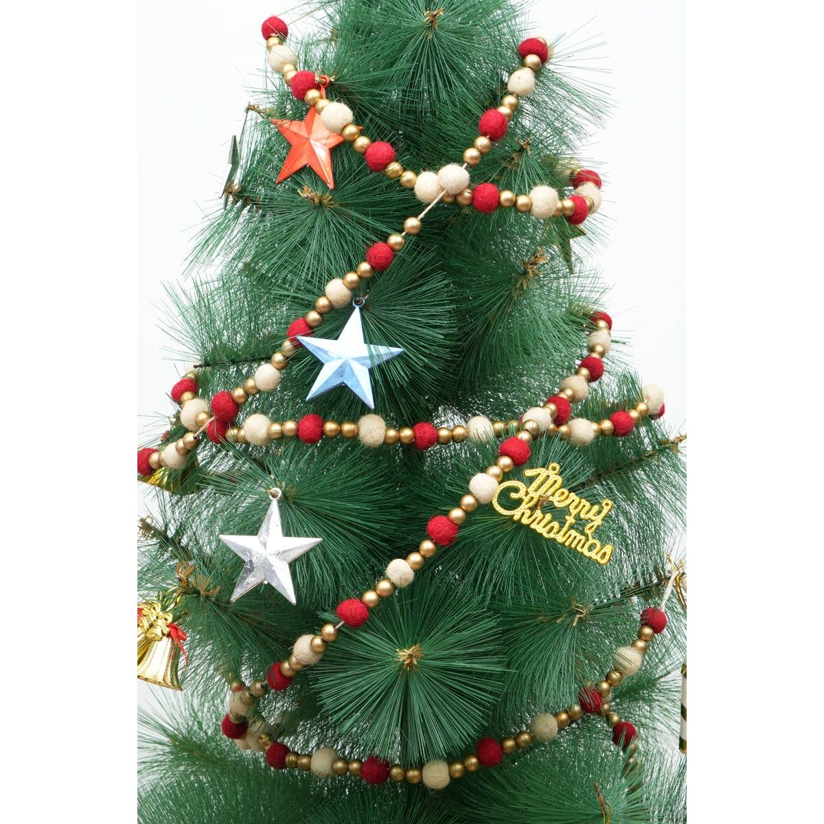 Pompom Garland Red / White