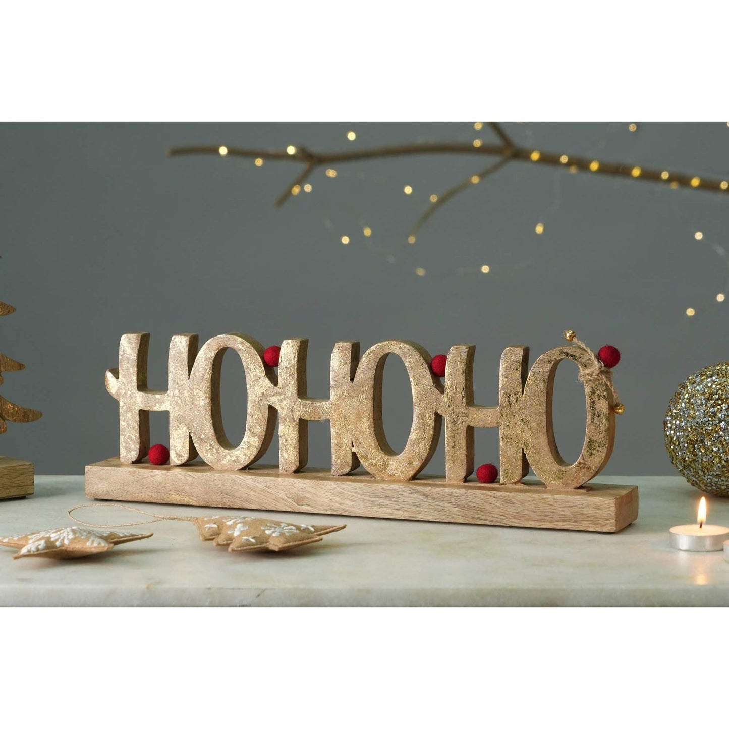 Ho Ho Ho Wooden Table Top Sign
