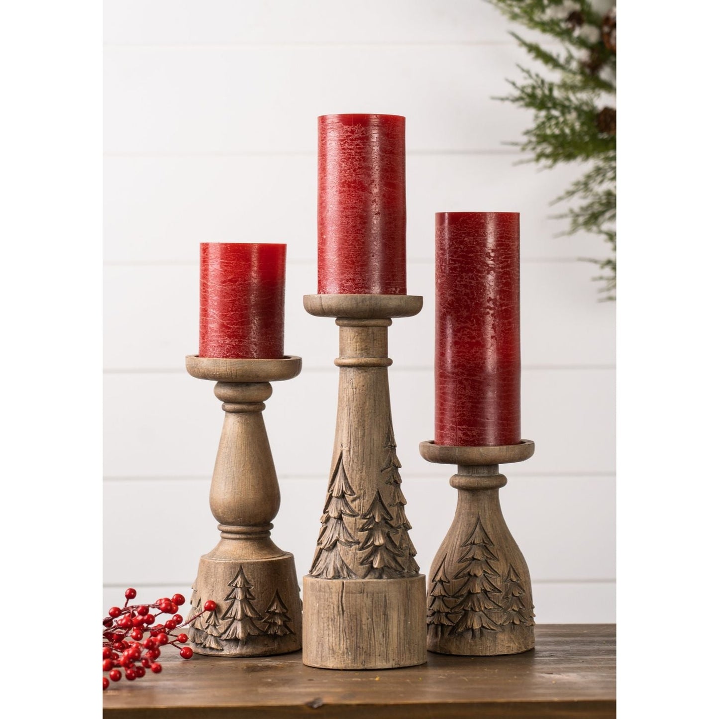 Red Simplux Designer Led Candle with Remote, Set of 2