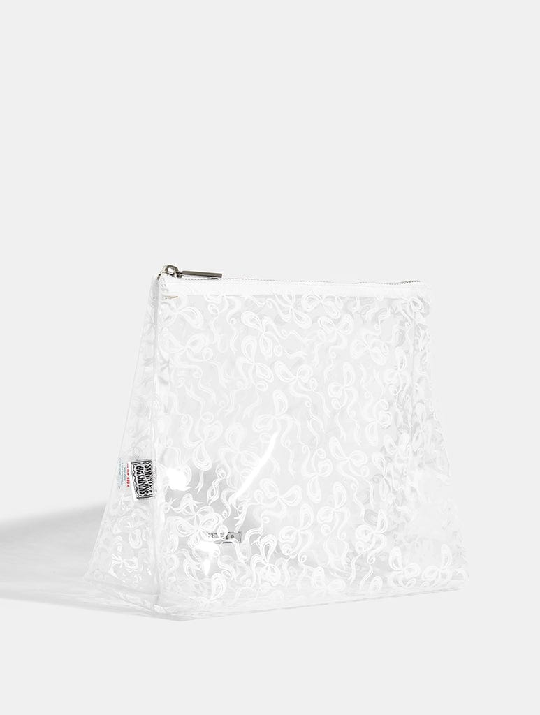 White Bow Swirl Wash Bag