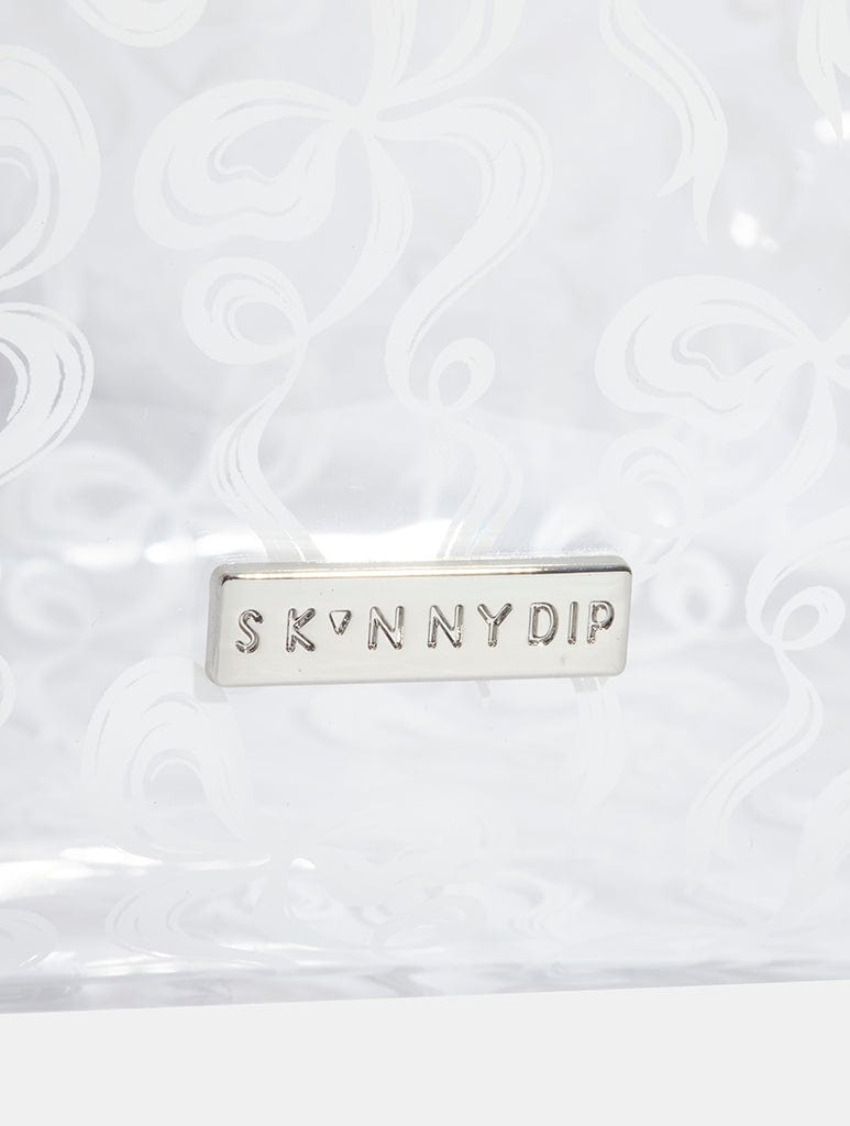 White Bow Swirl Wash Bag