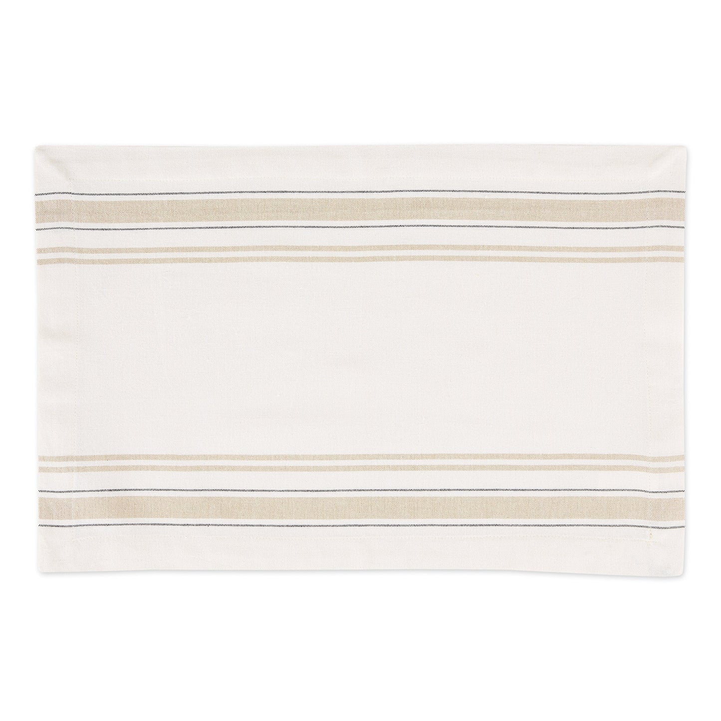 White Chambray French Stripe Placemats, Set Of 6
