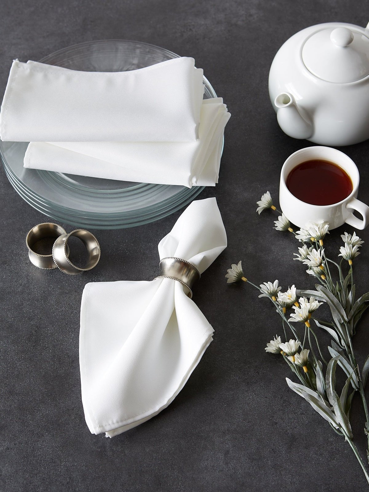 White Commercial Quality 18"X18" Napkins, Set Of 6