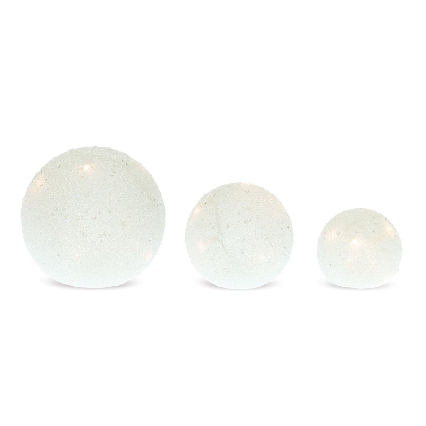 LED Frosted Snowball Globe, Set of 3