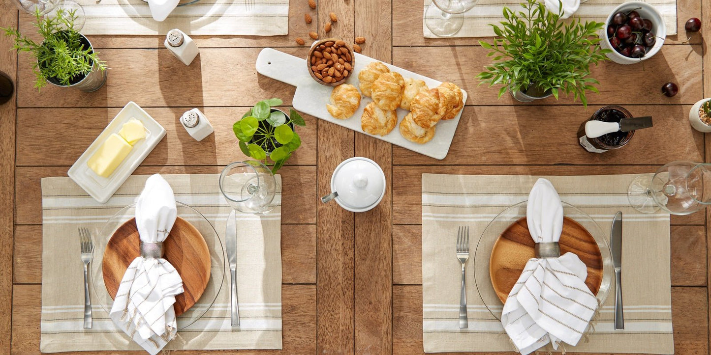 White French Stripe Placemats, Set Of 6