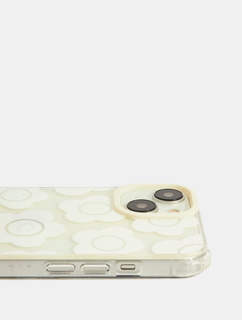 White Happy Flower Shock iPhone Case