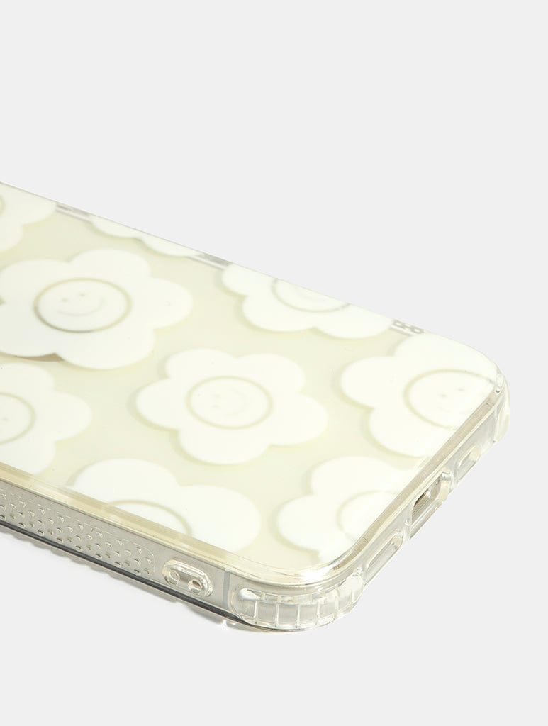 White Happy Flower Shock iPhone Case