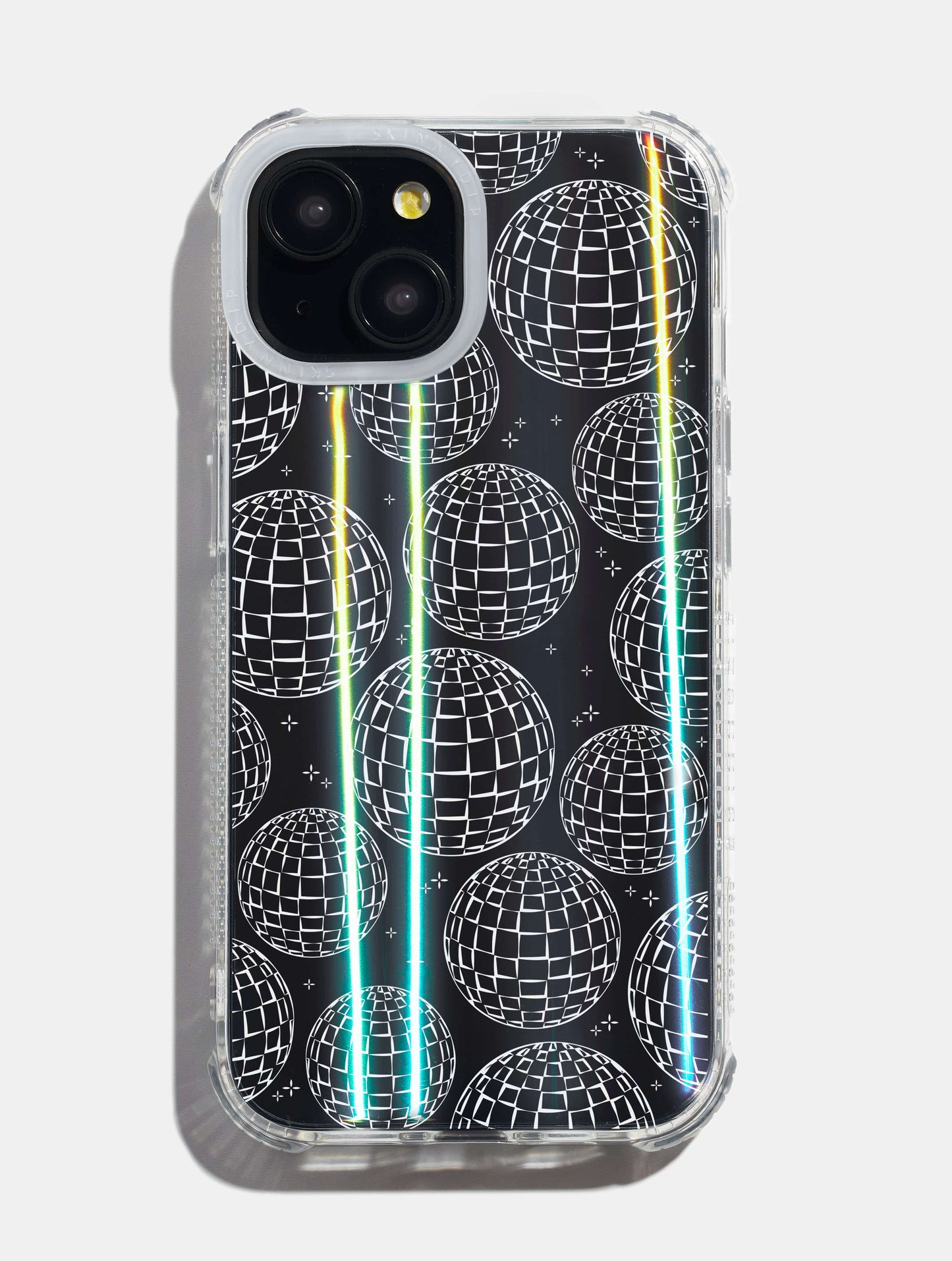 White Minimal Disco Ball Shock iPhone Case