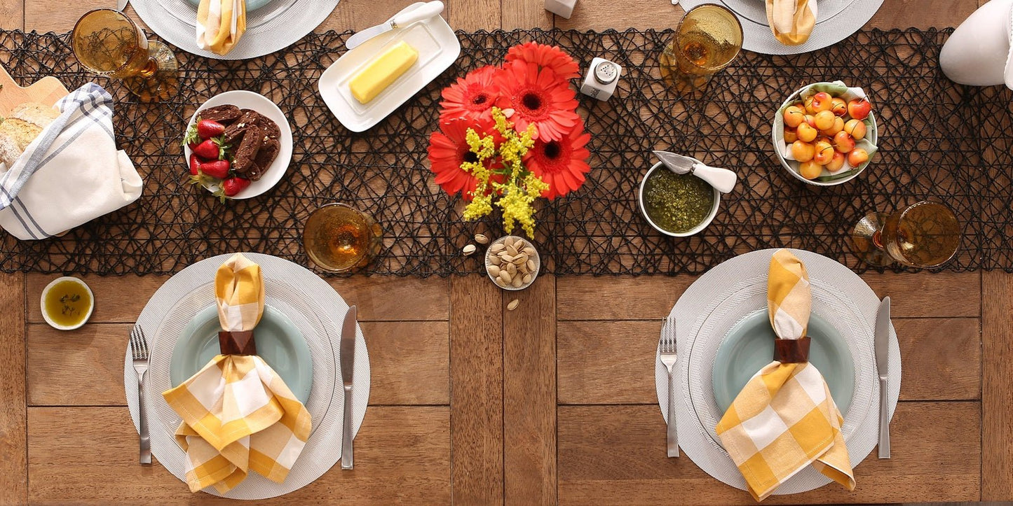 White Round  Double-Frame Placemats, Set Of 6