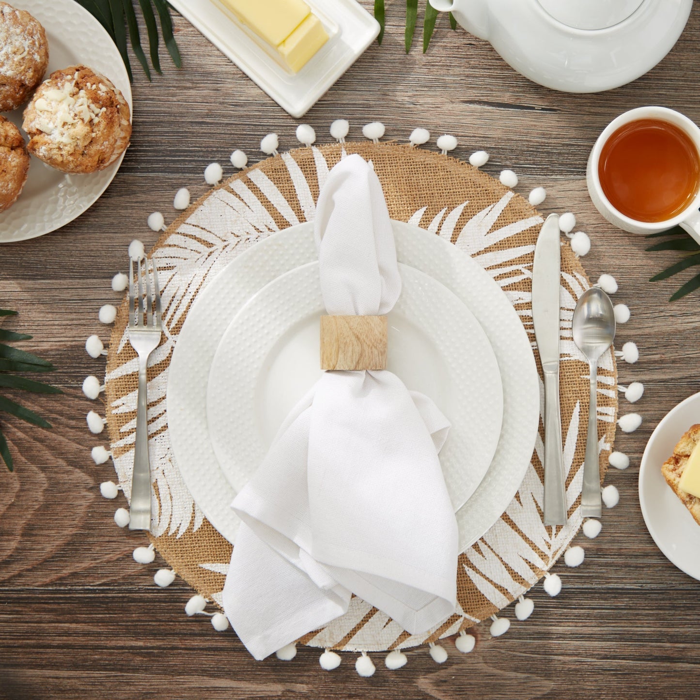 White Solid Napkins, Set Of 6
