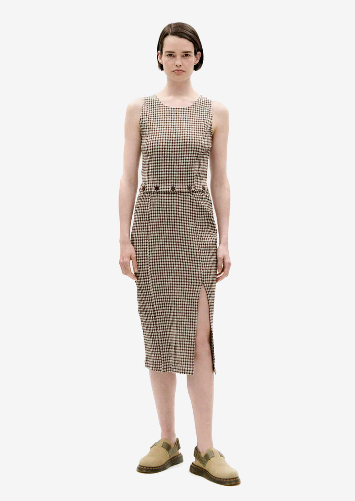 Wila Dress in Chocolate Seersucker