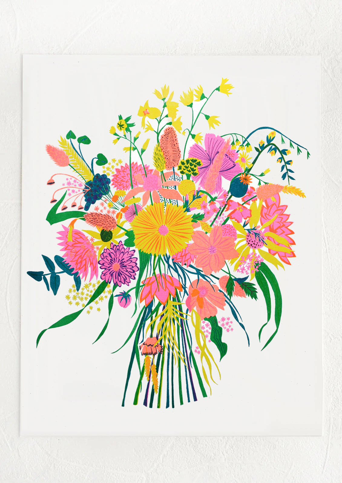 Neon Bouquet Risograph Print