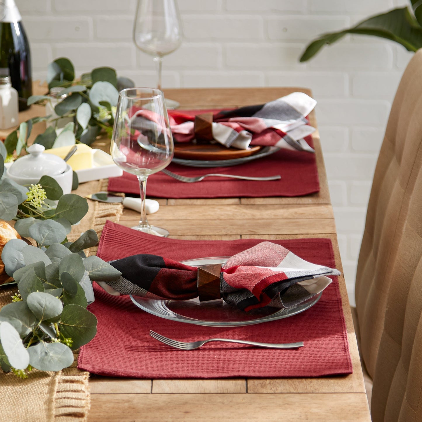 Wine Ribbed Placemats, Set Of 6