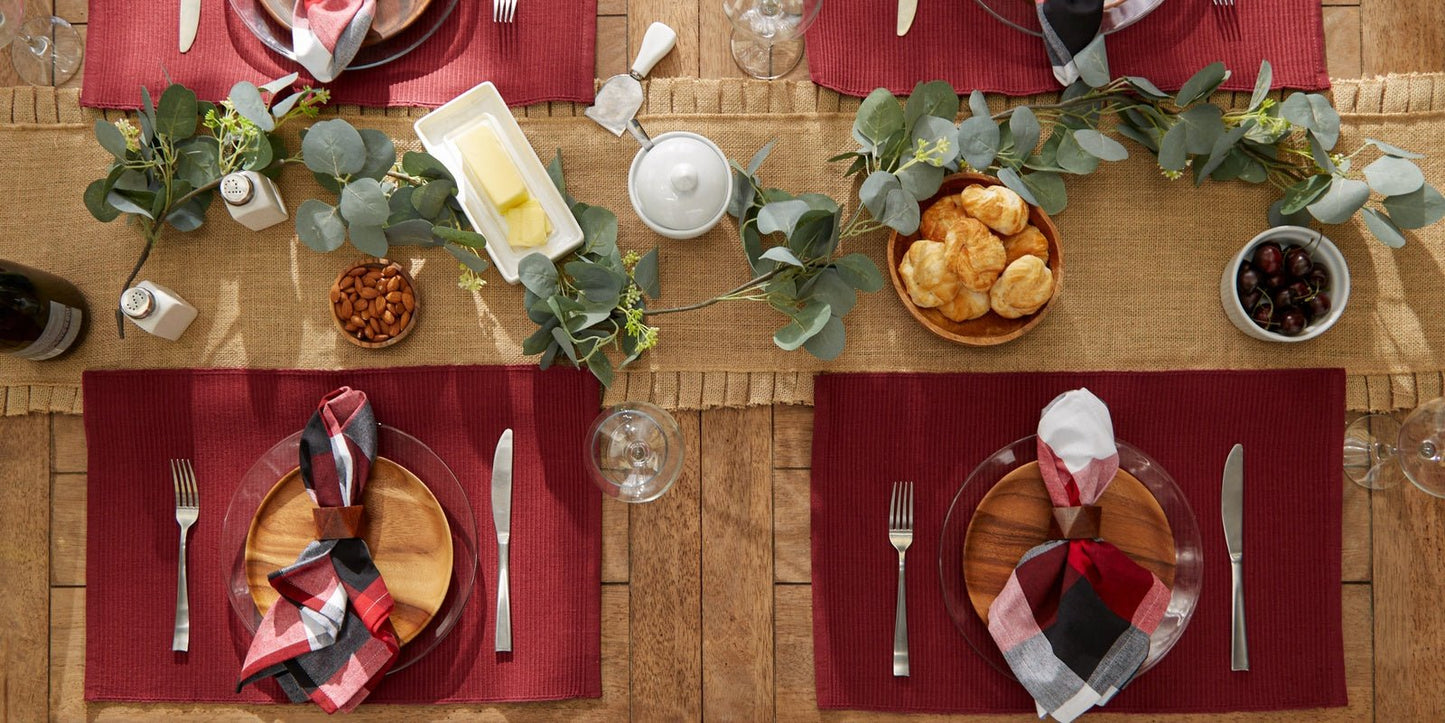 Wine Ribbed Placemats, Set Of 6