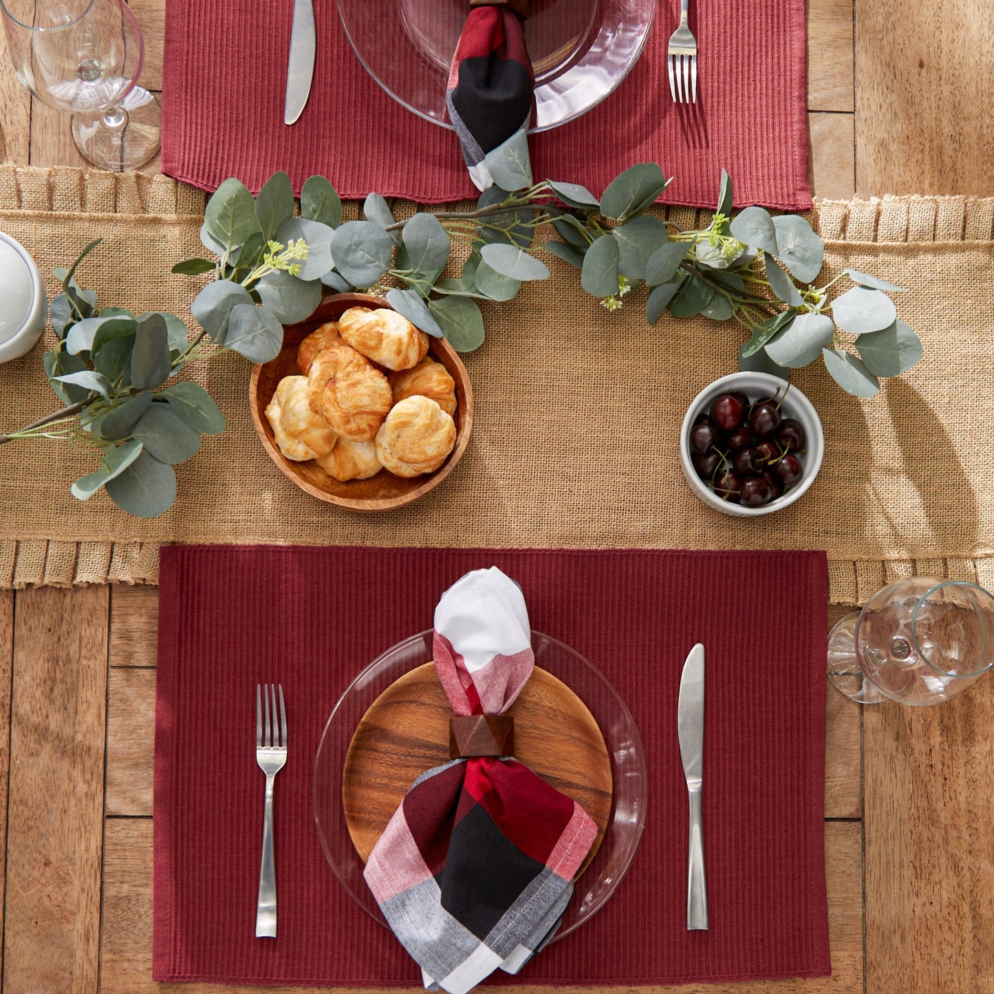 Wine Ribbed Placemats, Set Of 6
