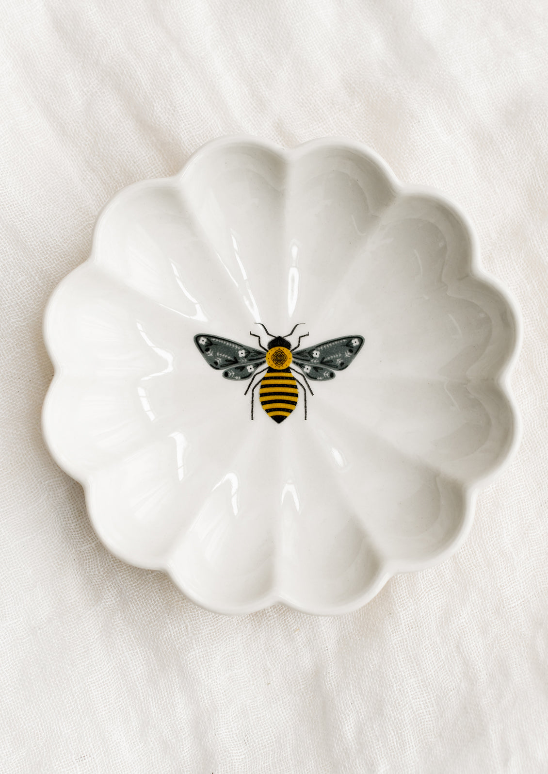 Winged Insect Scalloped Dish