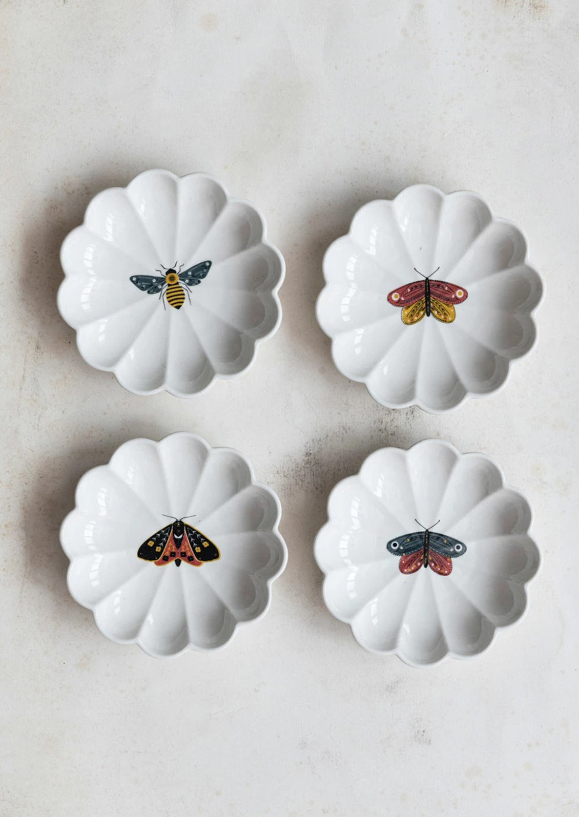 Winged Insect Scalloped Dish