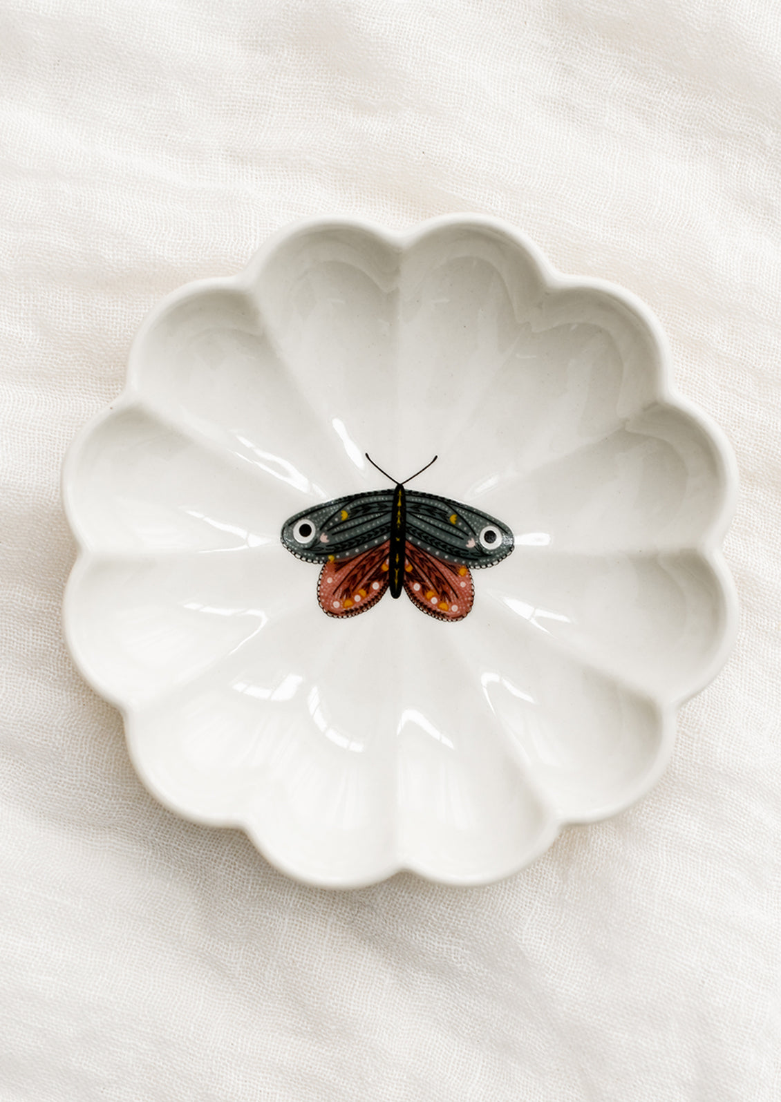 Winged Insect Scalloped Dish