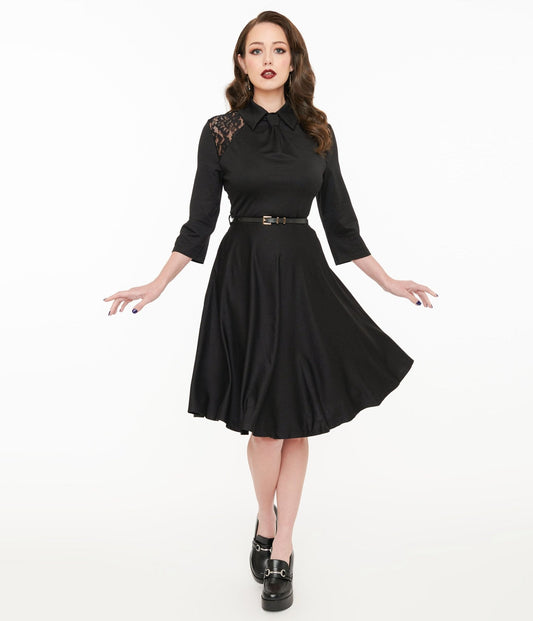 Witchwood Bags Black Lace Shelley Fit & Flare Dress