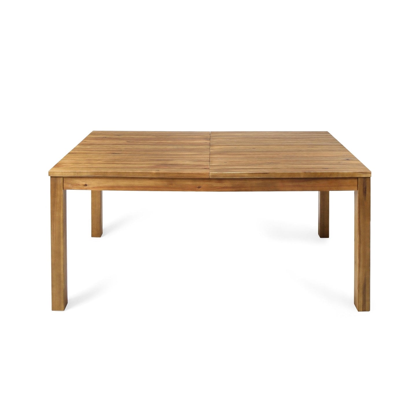 Wooden Dining Table with Adjustable Top Table and Slat Design