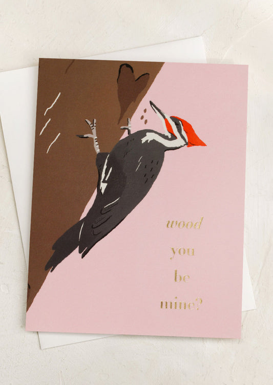 Be Mine Woodpecker Card