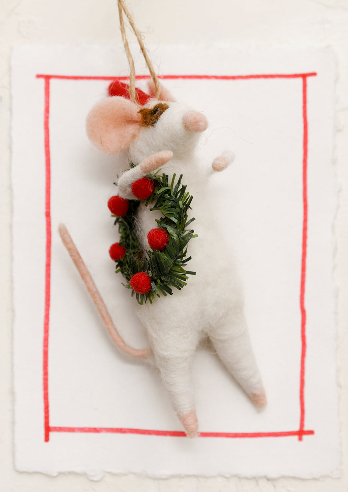 Festive Wreath Mouse Ornament