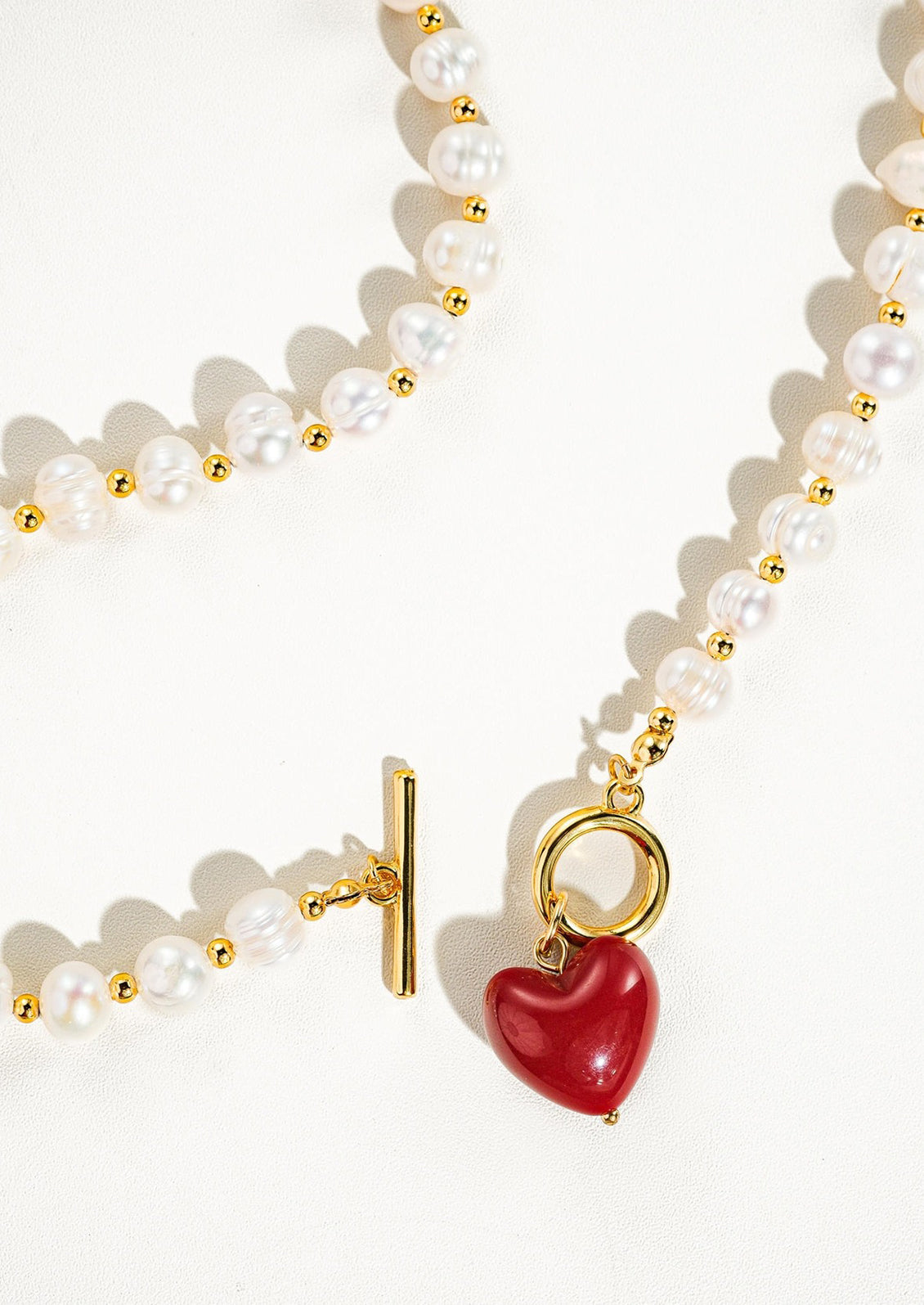 Wren Pearl Heart Charm Necklace