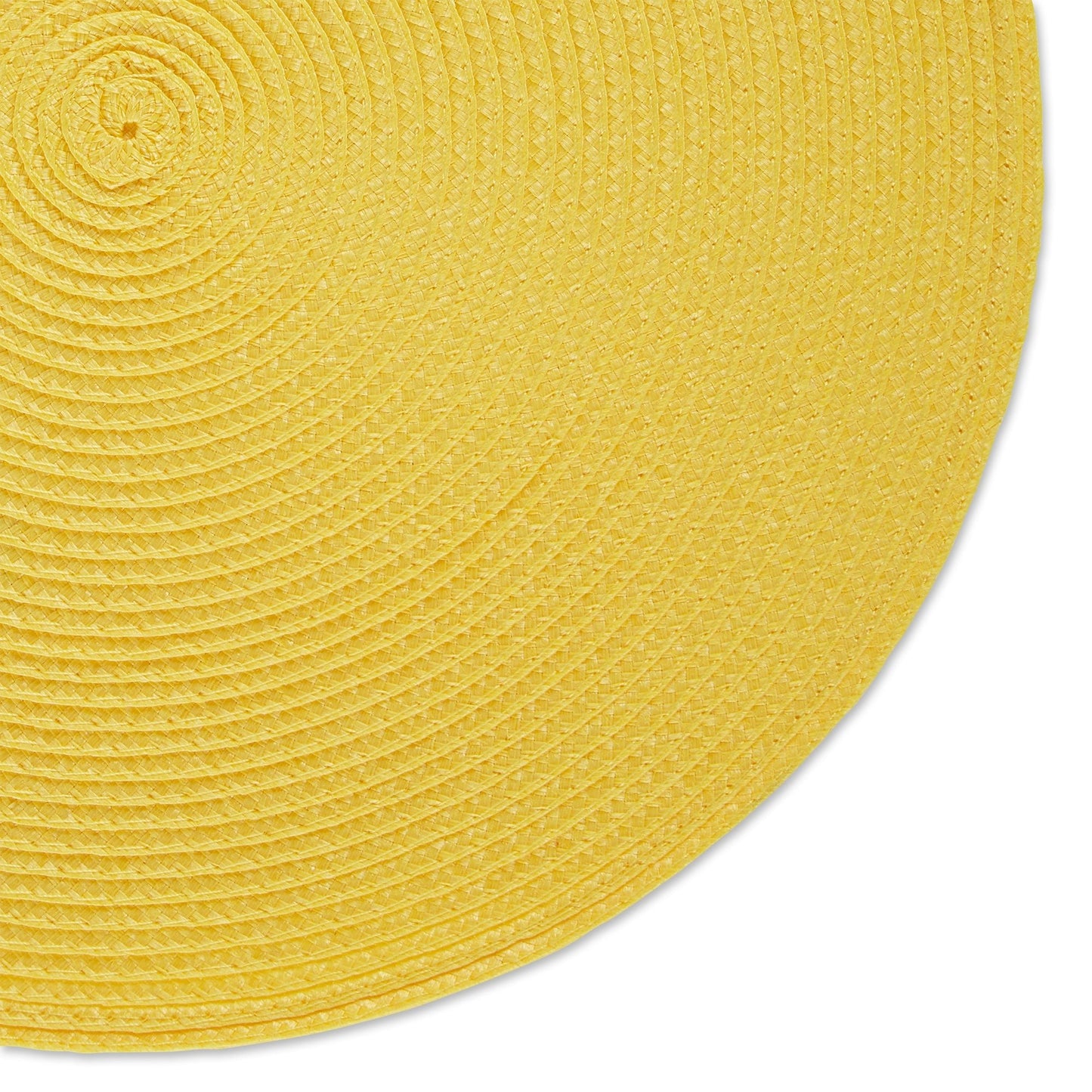 Yellow Round Woven Placemats, Set Of 6