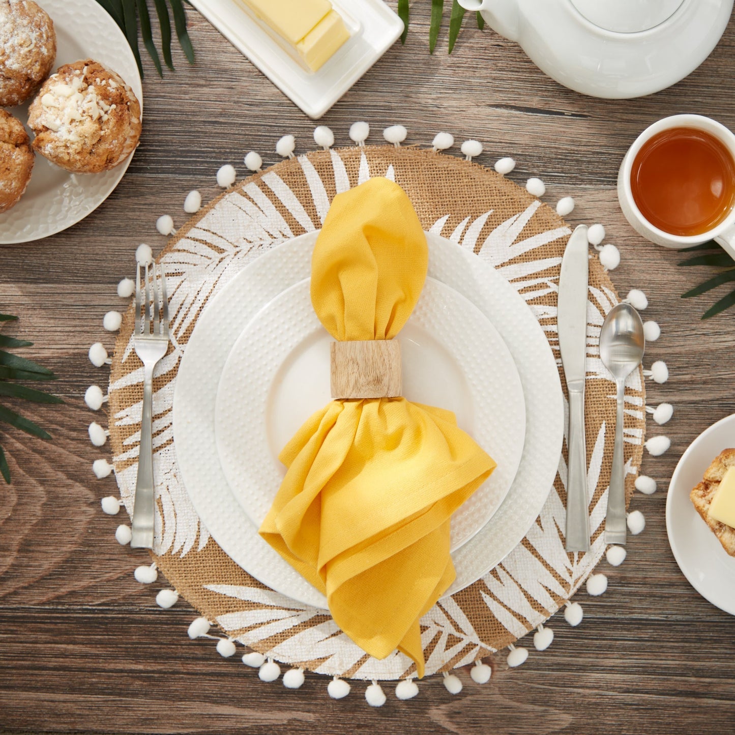 Yellow Solid Napkins, Set Of 6