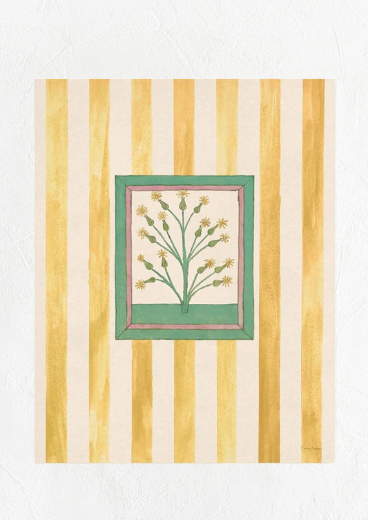 Book of Herbs Print in Yellow Stripe
