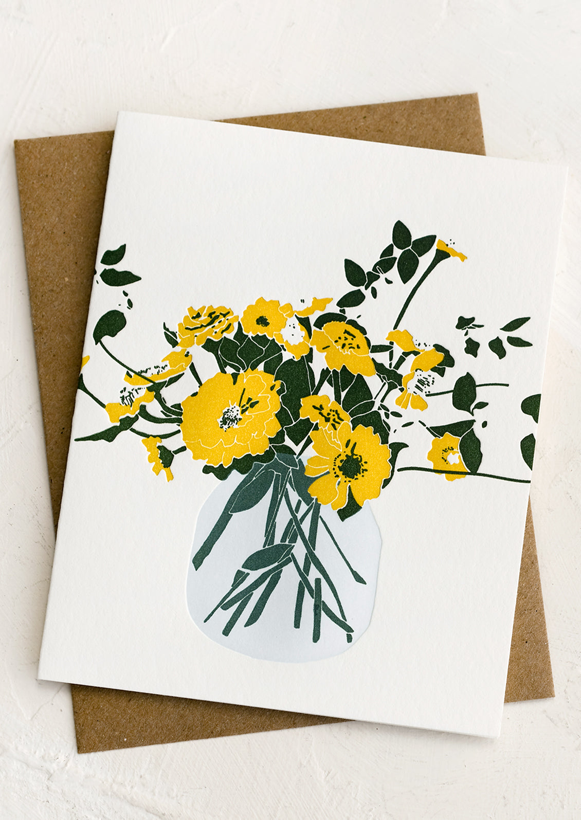 Yellow Zinnias Blank Card