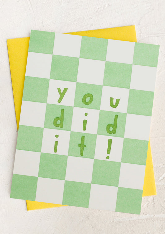 Checkered You Did It Card